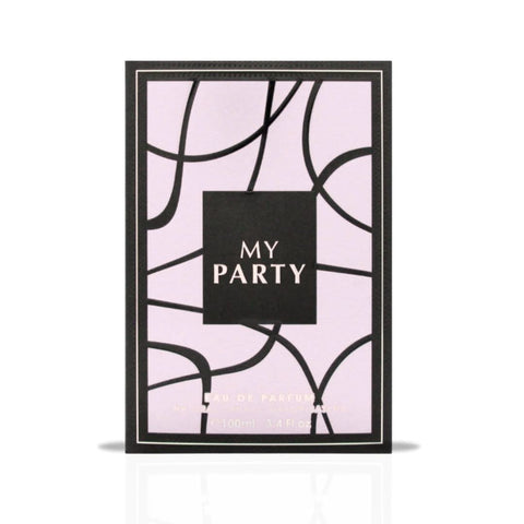 Maison Alhambra My Party Eau de Parfum spray 100ml bottle with elegant packaging and fragrance details.