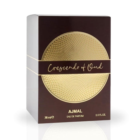 Ajmal Crescendo of Oud Eau de Parfum spray 75ml bottle with elegant packaging and luxurious design.
