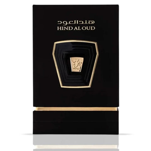 Burgundy Hind Al Oud Eau de Parfum spray bottle, 50ml (1.7 oz), with elegant packaging and fragrance details visible.