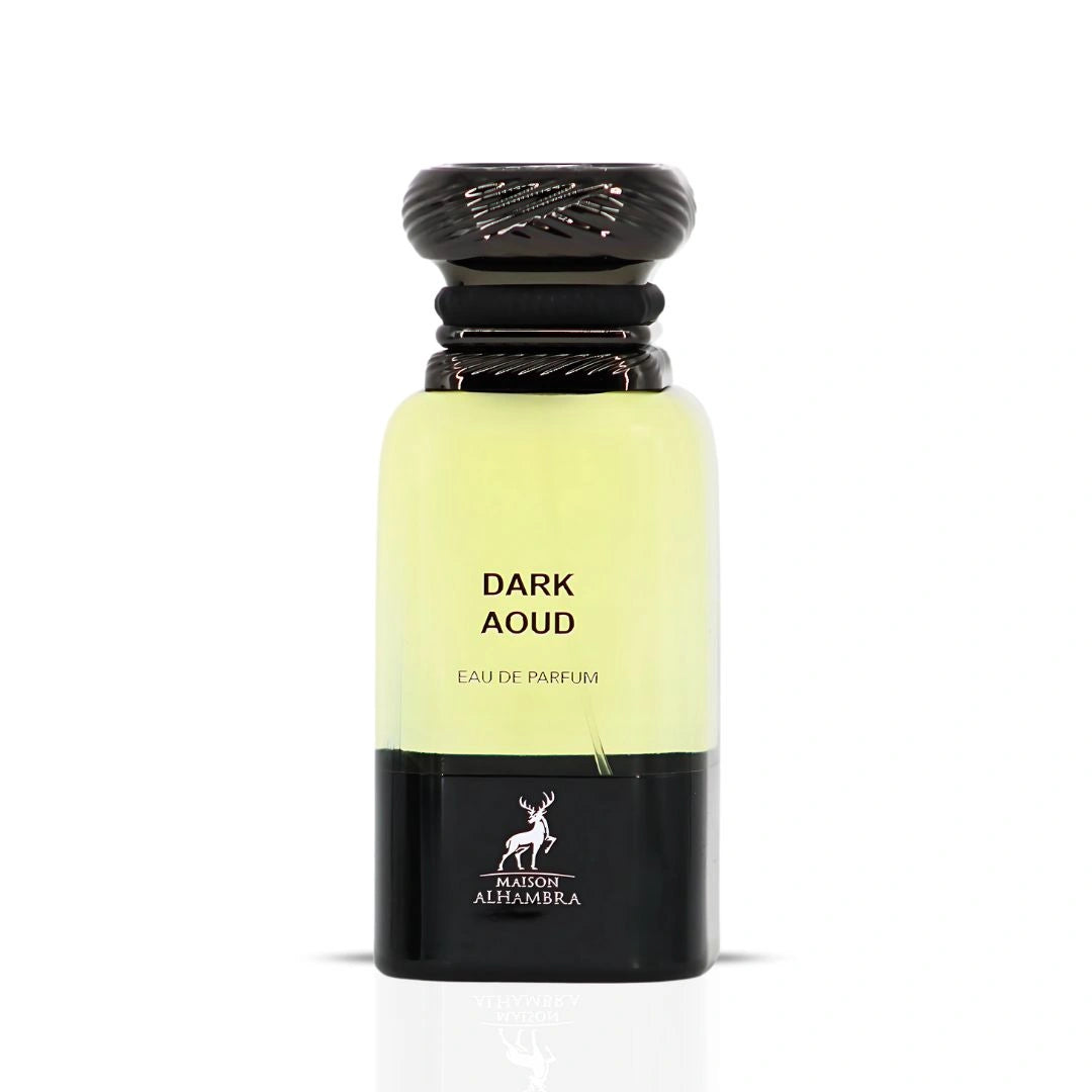 Dark Aoud Eau de Parfum Spray 80ml (2.7 oz) by Maison Alhambra | Spice & Smoke, Softened by Sensual Woods - Intense Oud