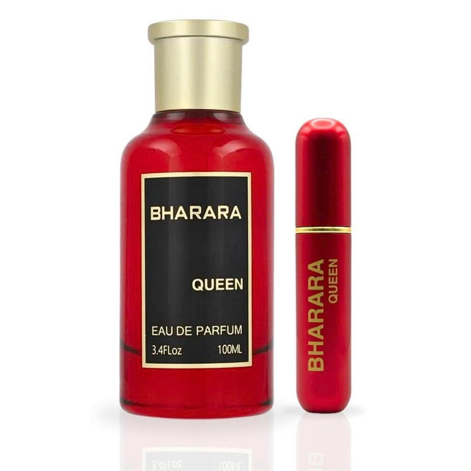Bharara Queen Eau de Parfum spray 100ml bottle, elegant design, showcasing the luxurious fragrance by Bharara.