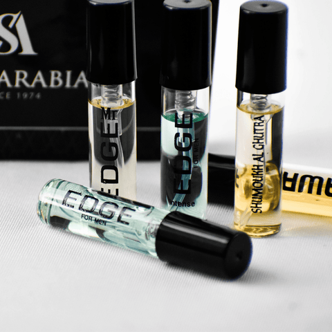 5 SA Sample - Edge Men, Mr.Edge, Edge Intense Men, Shumoukh Al Shutra, Nawaf - Intense oud