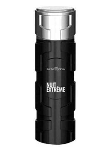 Alta Moda Nuit Extreme for Men 100ml EDT with velvet pouch, featuring a sleek bottle and luxurious packaging.