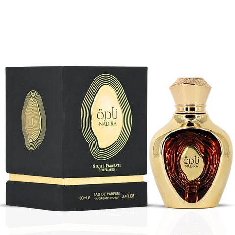 Niche Emarati Safeer & Nadira Eau De Parfum Sprays 100ml (3.4 oz) by Lattafa | A Pairing of Refined Spice and Luscious Fruity Delight (Bundle) - Intense Oud