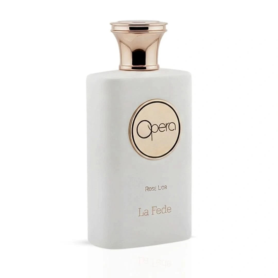 Khadlaj La Fede Opera Rose L'Or Eau de Parfum spray 100ml with elegant floral bottle design