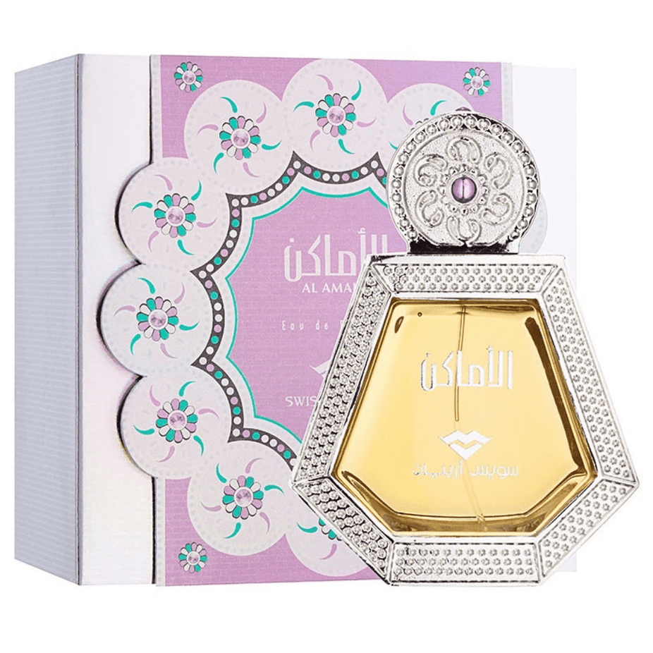 Swiss Arabian Al Amaken Eau De Parfum 50ml bottle with elegant packaging, showcasing the luxury fragrance design.