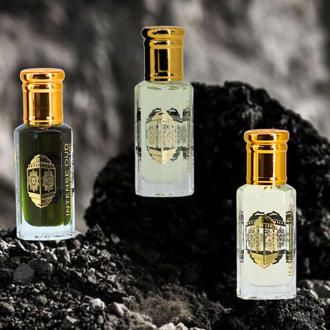 Jannet El Firdaus, One Mile & Cool Bleu For Men Perfume Oils 12ML(0.40 OZ) With Black Gift Box By Intense Oud. (VALUE PACK) - Intense Oud