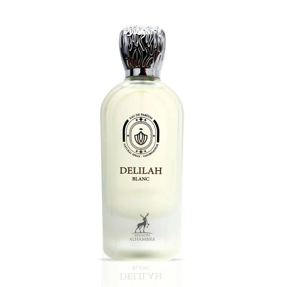 Maison Alhambra Delilah Blanc Eau de Parfum spray 100ml with elegant packaging and floral fragrance design