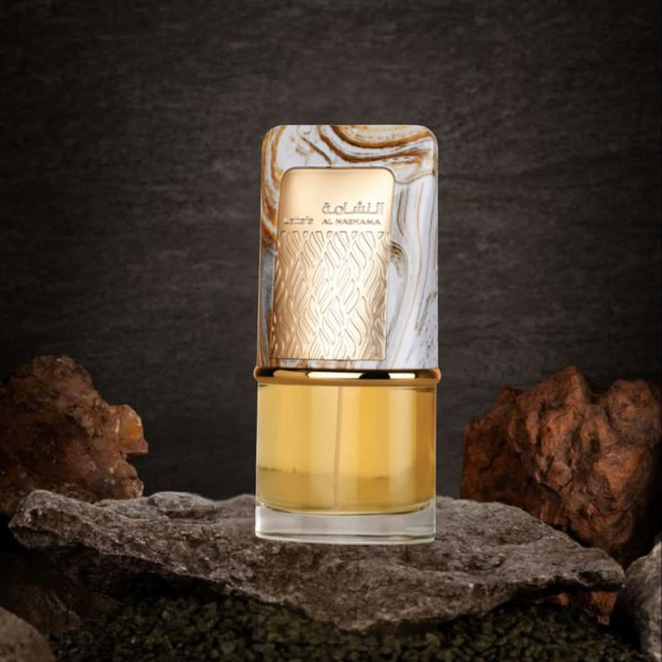 Lattafa Al Nashama & Caprice Eau de Parfum spray bundle, 100ml each, featuring elegant bottles and fragrance labels.