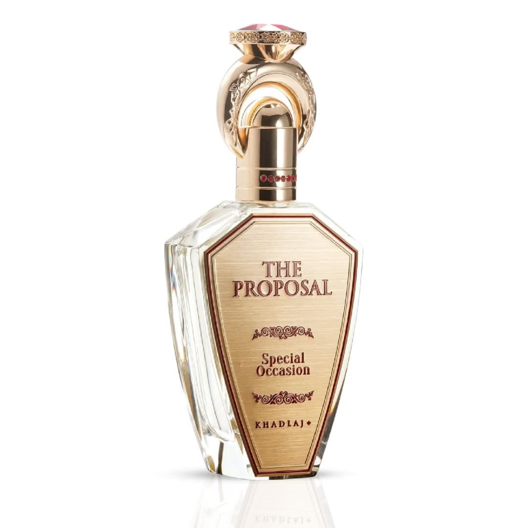 Khadlaj The Proposal Special Occasion Eau de Parfum spray bottle, 100ml, with elegant packaging and fragrance details visible.