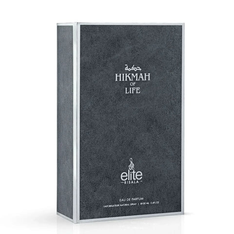 Elite Risala Hikmah Of Life Eau de Parfum spray 100ml bottle with elegant packaging and floral fragrance design.