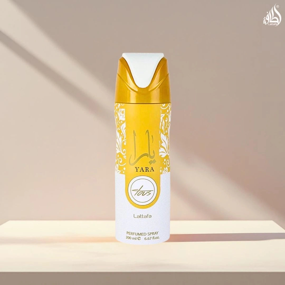 Yara Tous Deodorant Spray 200ML (6.7 OZ) by Lattafa | Creamy Coconut, Sweet Vanilla & Tropical Fruits—A Dreamy Escape in Every Spray. - Intense Oud