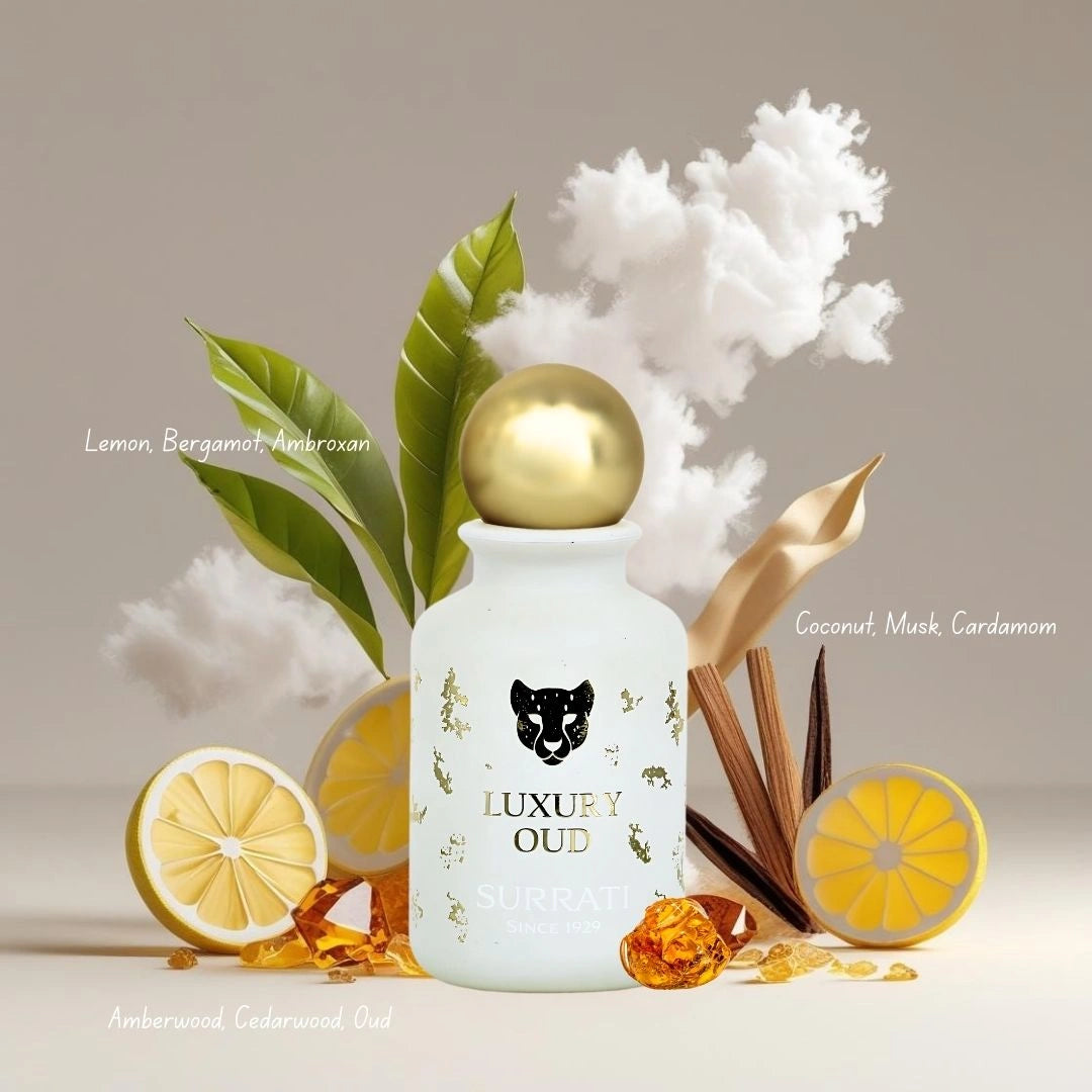 Luxury Oud Eau de Parfum Spray 100ml (3.4 oz) by Surrati | From Zest to Oud — Luxury in Every Layer - Intense Oud