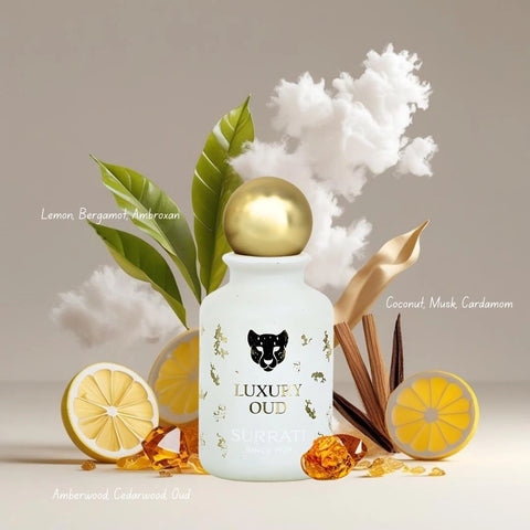 Luxury Oud Eau de Parfum Spray 100ml (3.4 oz) by Surrati | From Zest to Oud — Luxury in Every Layer - Intense Oud