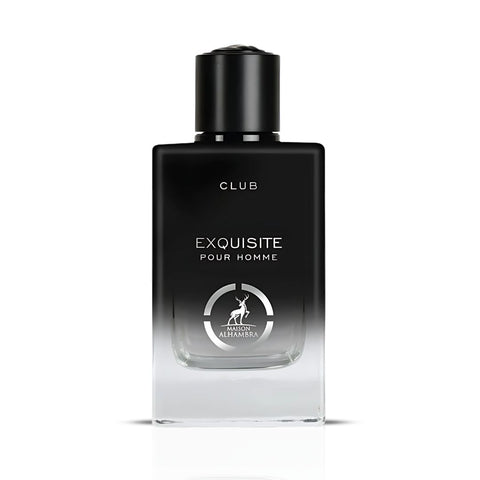 Exquisite Club Pour Homme Eau De Parfum Spray 100ML (3.4 OZ) by Maison Alhambra | A Fresh, Spicy Start with Floral Elegance & a Warm, Smooth Finish. - Intense Oud