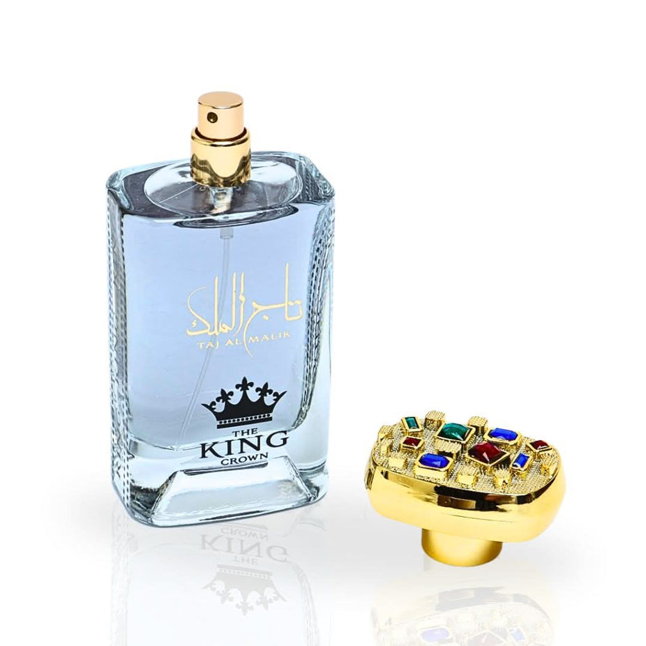Taj Al Malik EDP spray by Ard Al Zaafaran, 100ML, showcasing the warm spicy and floral fragrance bottle.