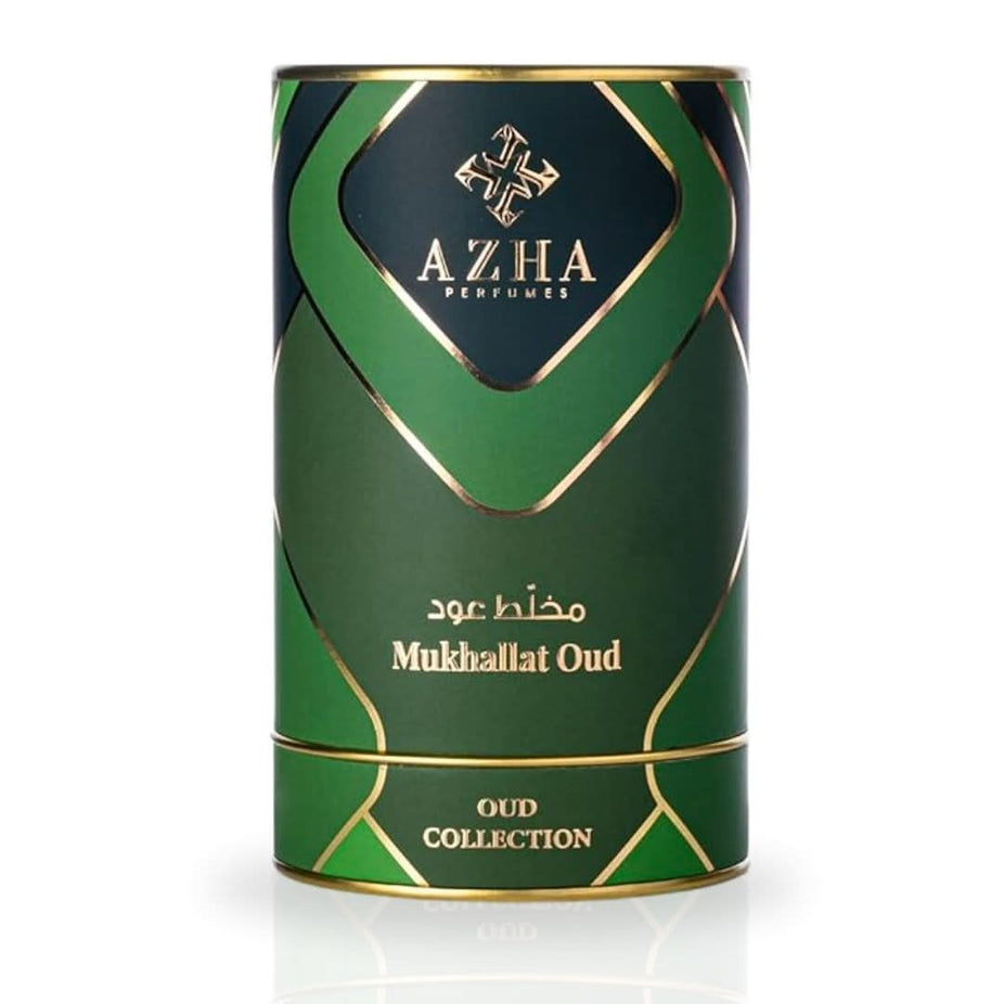 Azha Oud Collection Mukhallat Oud EDP 100ML, luxurious fragrance bottle with elegant design, showcasing the premium scent by Azha.