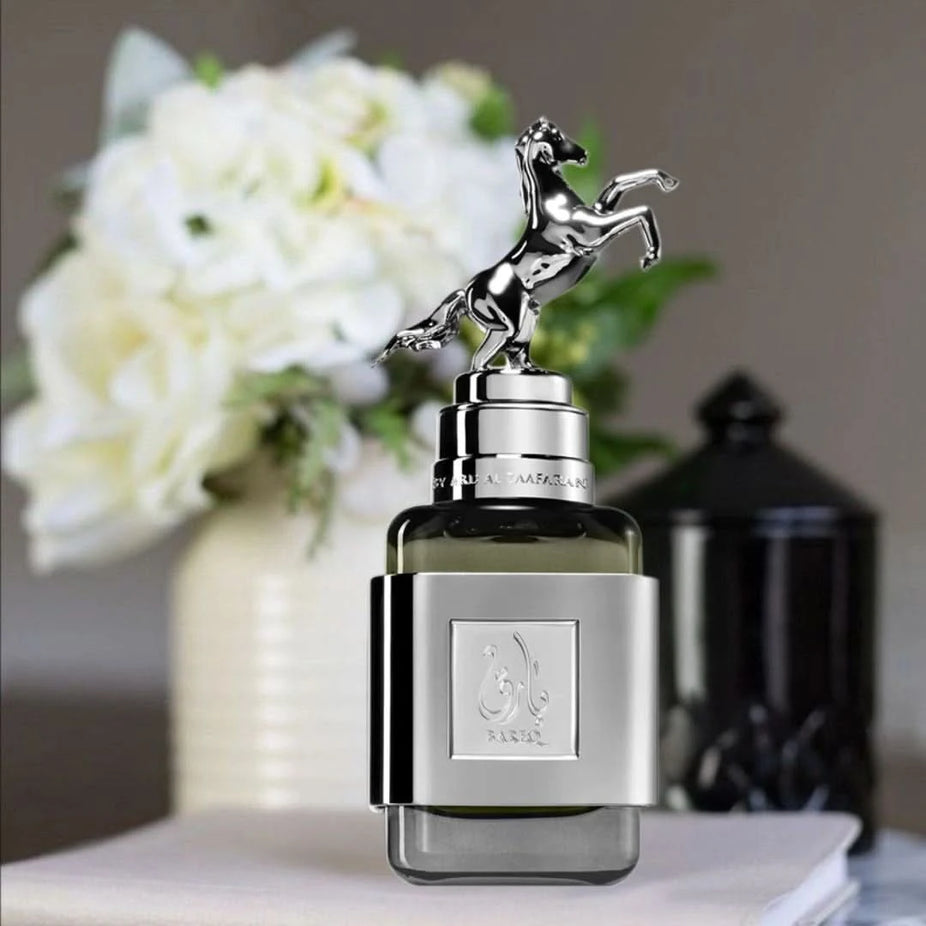 Bareq Eau de Parfum Spray by Ard Al Zaafaran, 100ml bottle, featuring elegant perfume design and clear glass container.