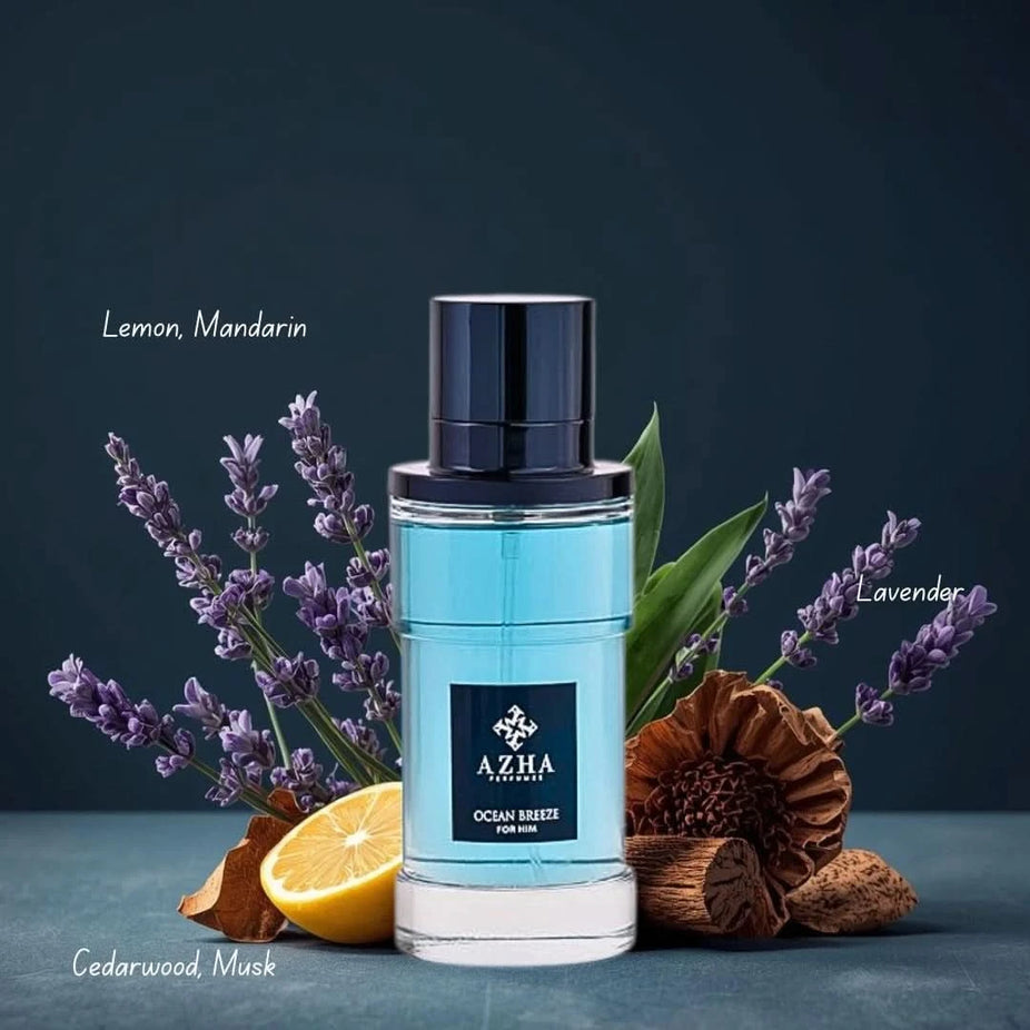 Intense Oud Ocean Breeze, Atlas, Millennium Eau de Parfum spray bundle featuring 100ml bottles in a sleek display.