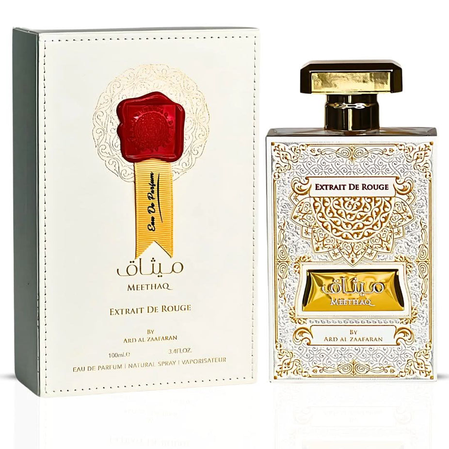 Bundle of Ard Al Zaafaran Pink Blush Shams Al Emarat and Meethaq Extrait De Rouge Eau de Parfum sprays, 100ml each.