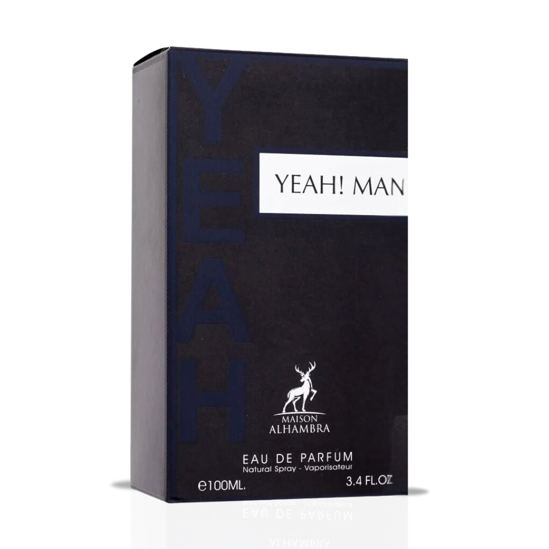 Yeah! Man Eau De Parfum Spray 100ML (3.4 OZ) By Maison Alhambra | A Vibrant Blend Of Fresh Fruits, Aromatic Herbs & Woody Base.