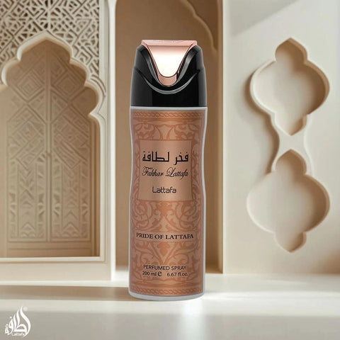Fakhar Women Deodorant Spray by Lattafa in 200ml bottle, featuring a sleek design and floral fragrance for daily freshness.