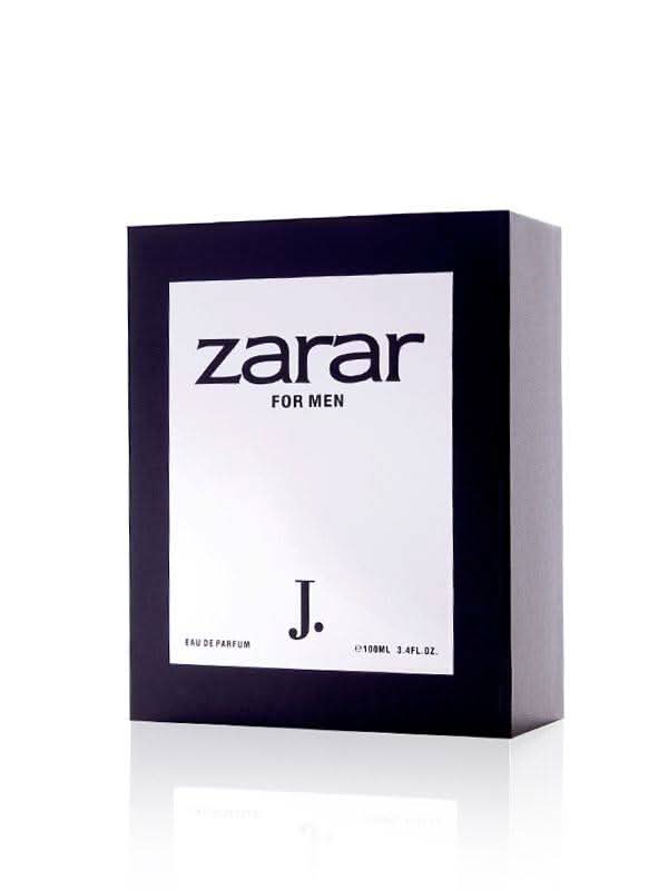 Junaid Jamshed Zarar for Men Eau De Parfum 100ml bottle with sleek design and elegant packaging.