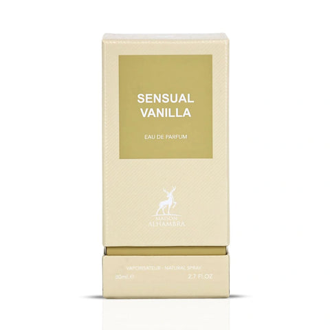 Sensual Vanilla Eau de Parfum Spray 80ml (2.7 oz) by Maison Alhambra | A Creamy Blend of Almond, Vanilla & Woods - Intense Oud