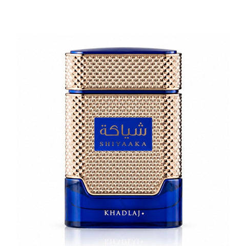 Shiyaaka Blue Eau De Parfum Spray 100ml by Khadlaj in a blue fragrance bottle###