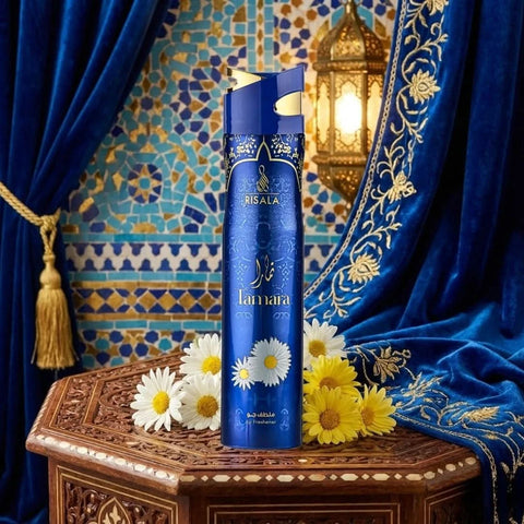 Tamara Air Freshener 300ml by RISALA, showing the spray bottle with a sleek design and label in a modern setting.