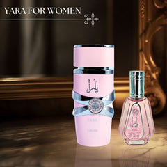 Yara EDP Spray 100ML (3.4 OZ) by Lattafa & Mini Yara EDP Spray 50ML (1.7 OZ) by Ard Al Zaafaran. (ETHEREAL BUNDLE) - Intense Oud