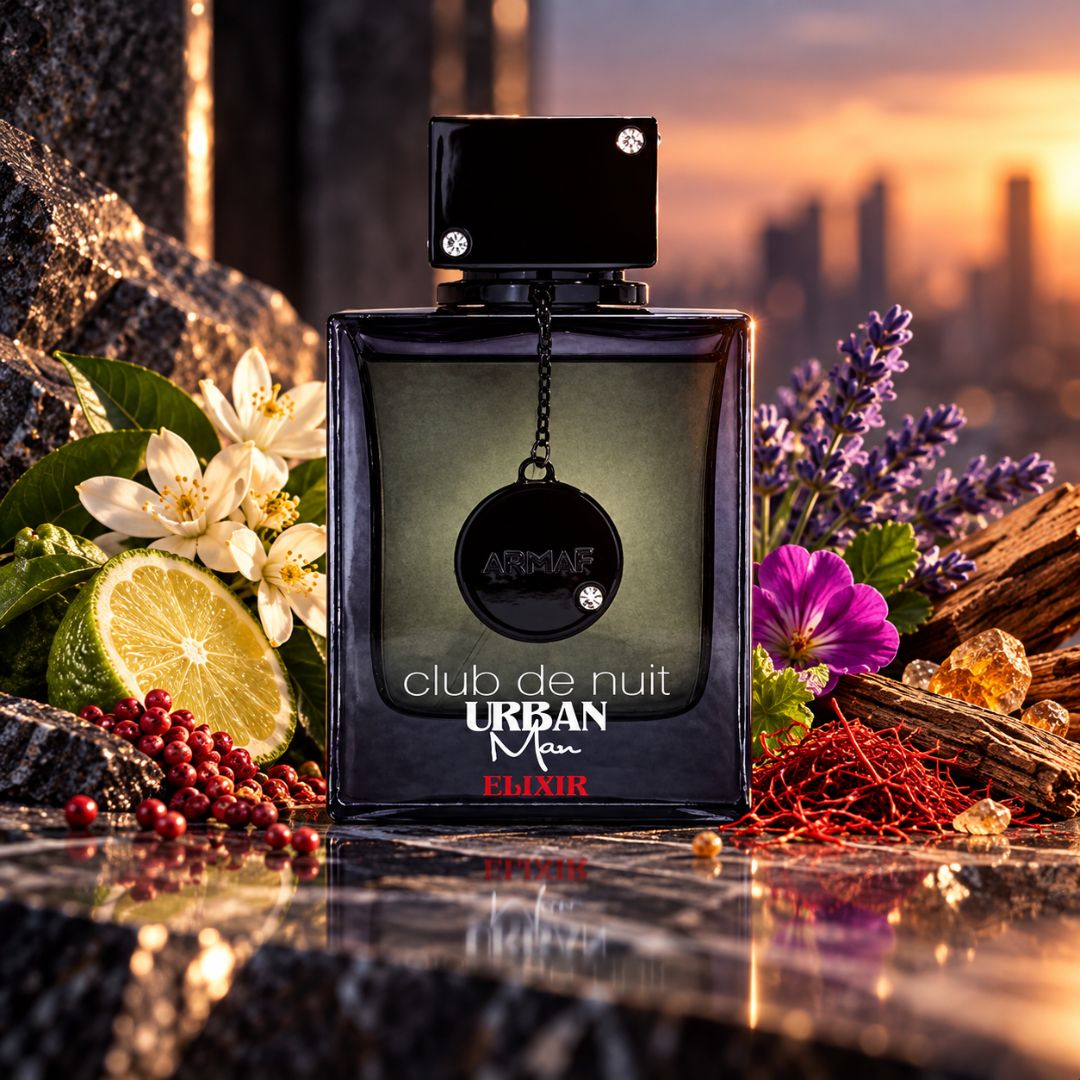 Bundle of Armaf Club de Nuit Intense men EDT, Sillage, Overdose women & Urban Man EDP sprays, 105ml each, featuring stylish bottles.