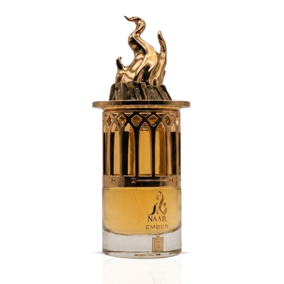 Aura by Aura Naar Ember Eau de Parfum spray 100ml bottle, elegant packaging with a sleek design and floral accents.