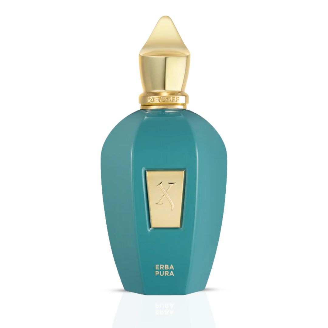 Xerjoff Erba Pura Eau de Parfum spray bottle, 100ml, with elegant packaging and clear fragrance branding visible.