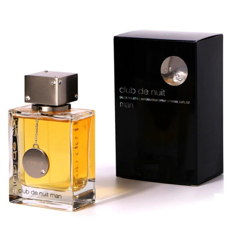 Armaf Club De Nuit Man EDT 105ML spray bottle, showcasing the sleek packaging of this long-lasting, seductive men's fragrance.