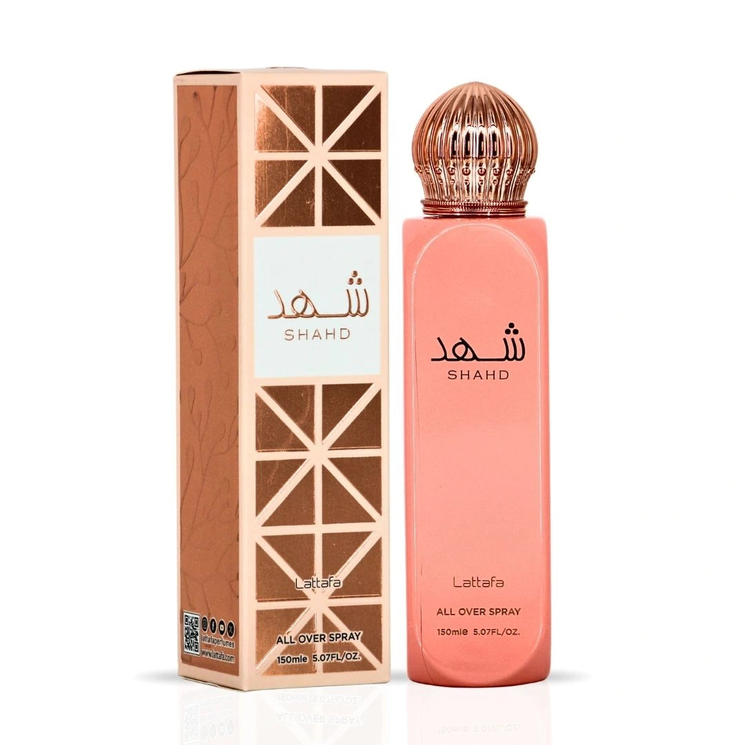 Shahd All Over Spray 150ml (5.07 oz) by Lattafa | Tropical Florals Meet Golden Amber Musk - Intense Oud
