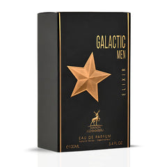Galactic Men Elixir Eau De Parfum Spray 100ML (3.4 OZ) by Maison Alhambra | A Smoky, Sweet Blend of Tobaco, Honey, and Amber for a Rich, Sensual Finish. - Intense Oud