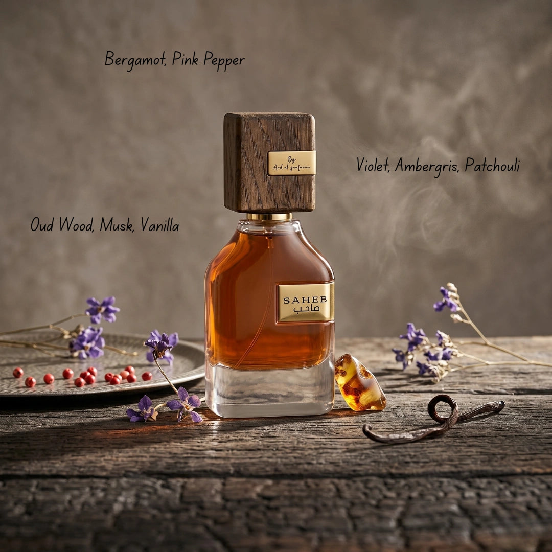 Bundle of Ard Al Zaafaran Saheb, Saheb Intense, and Sahebat Al Jamal Eau de Parfum sprays, 70ml bottles with elegant packaging.
