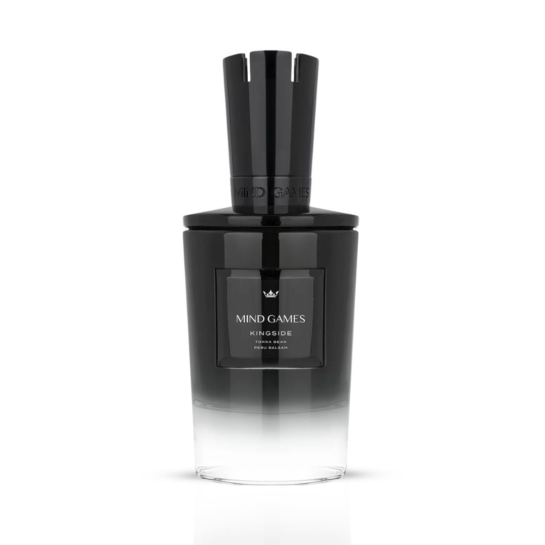 Kingside Extrait de Parfum by Mind Games, 100ml EDP bottle with sleek design and elegant branding.