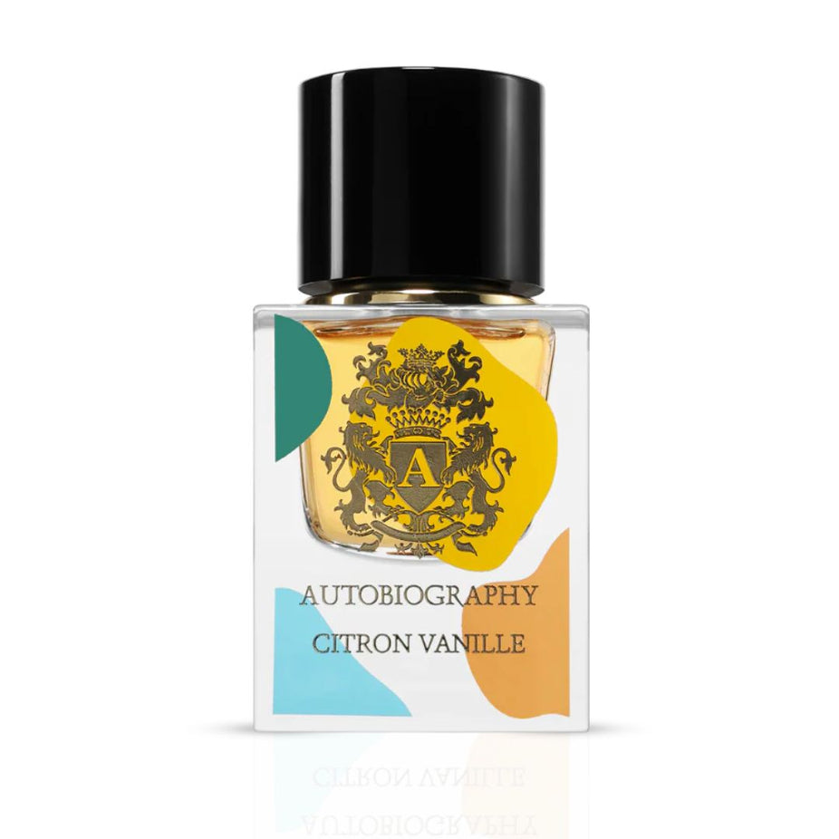 Autobiography Citrone Vanille Eau de Parfum spray by Paris Corner, 65ml bottle with elegant packaging and golden accents.