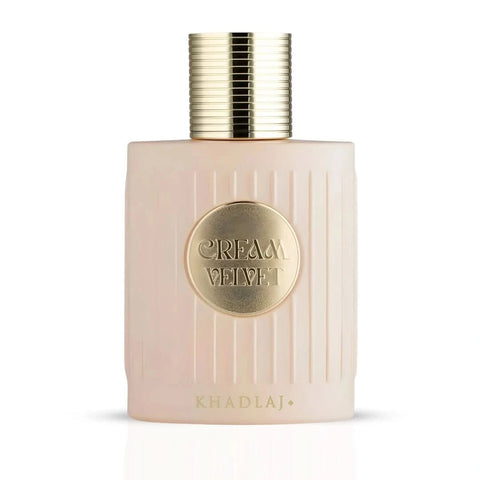 Cream Velvet Eau de Parfum spray by Khadlaj in 100ml bottle, showcasing the elegant packaging and design.
