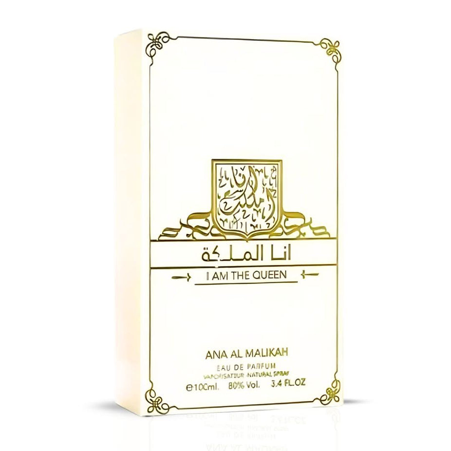 I am the Queen Eau De Parfum for Women by Ard Al Zaafaran, 100mL bottle with elegant floral and fruity fragrance design.