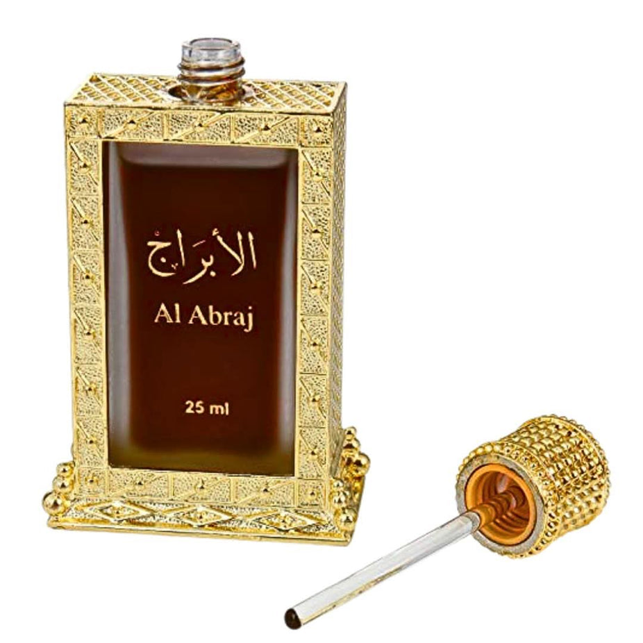 Hamidi AL ABRAJ concentrated perfume oil bottle with elegant packaging, showcasing the luxurious fragrance in a 25ml CPO format.