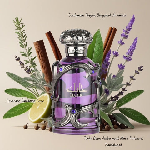 Habik Men & Habik Women Eau de Parfum Sprays 100ml (3.4 oz) by Lattafa | Two Fragrances, One Irresistible Chemistry (Bundle) | Intense Oud