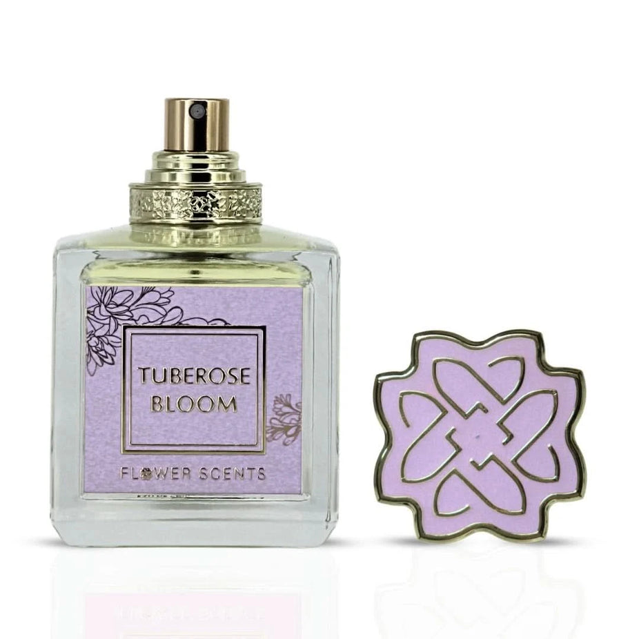 Tuberose Bloom Eau de Parfum Spray by Flower Scents, 65ml bottle, showcasing elegant floral fragrance with a sleek design.