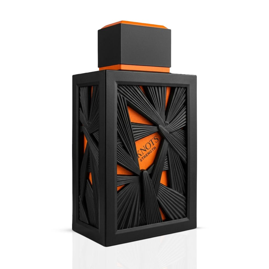 Aura by Aura Knots Strength Eau de Parfum spray 100ml with elegant bottle design and floral scent, showcasing the perfume's packaging.