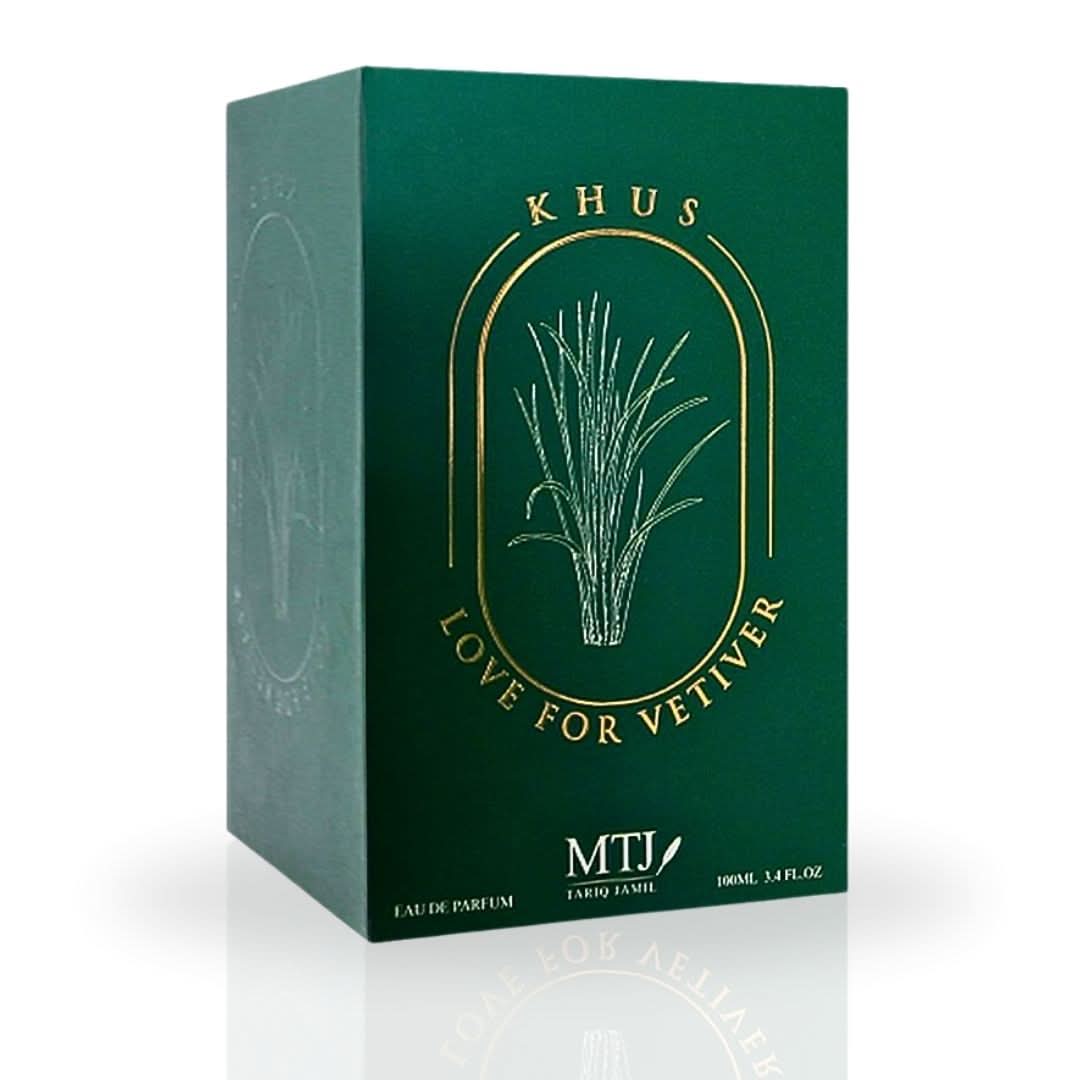 MTJ Khus Love Vetiver EDP Spray 100ML features a floral, warm, woody scent in a sleek bottle, unisex luxurious perfume.
