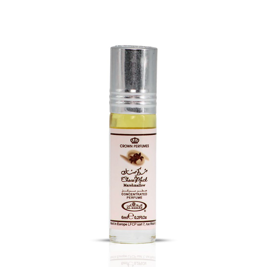 Choco Musk Marshmallow Perfume Oil CPO 6ML (0.2 OZ) by Al Rehab | Strawberry Stuffed Marshmallows, Dusted with Cocoa Kisses (Pack of 3) - Intense Oud