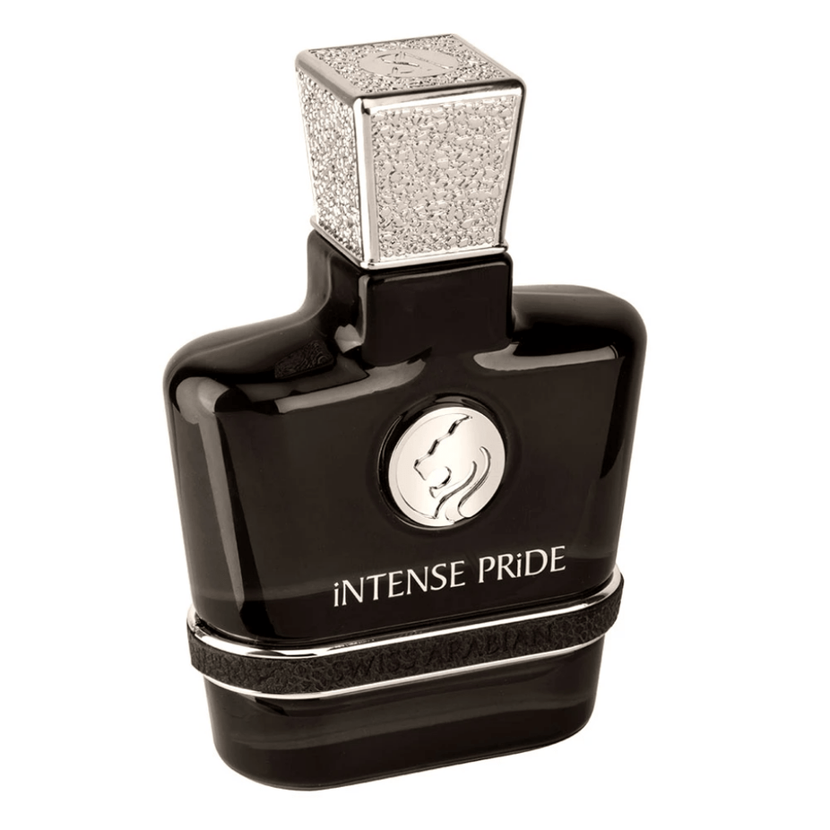 Swiss Arabian Intense Pride for Men EDP, 100 ML bottle, sleek design, showcasing the men's Eau De Parfum fragrance.