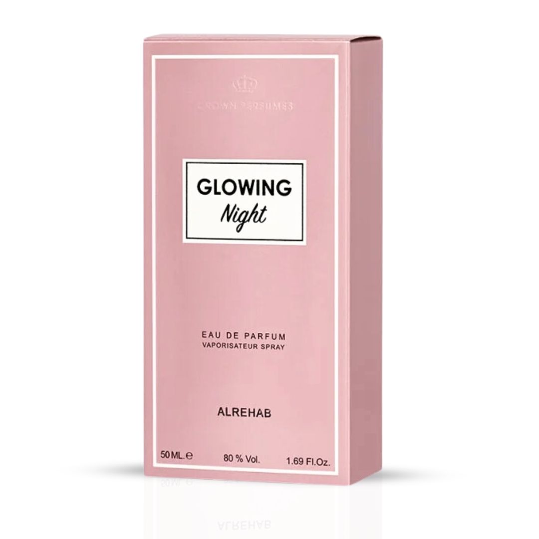 Glowing Night Eau De Parfum Spray 50ML (1.7 OZ) By Al Rehab | A Tropical Bloom Wrapped In Creamy Vanilla & Coconut, Perfect For Those Who Desire A Sweet & Exotic Floral Escape. - Intense Oud